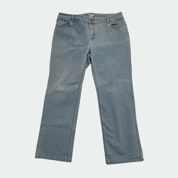 Chicos Jeans Size 3 14-16 Straight Leg Denim Regular Blue Light Wash - Picture 1 of 9